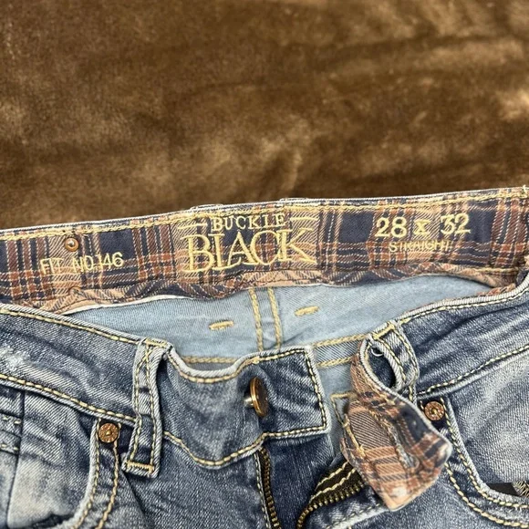 Buckle Blue Straight Leg Jeans - Picture 3 of 4